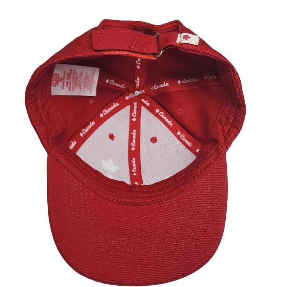Canada Mens Hat‎ Cap Strap Back One Size Red Loop Hook Casual Outdoors - Picture 3 of 10